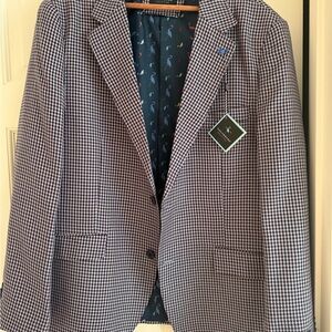 Tailorbyd Men's Houndstooth Blazer - Cranberry